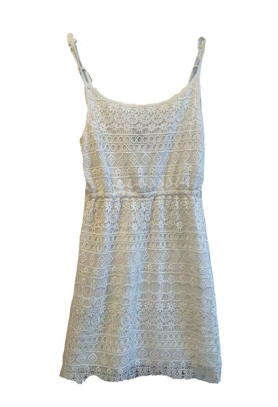 Size XS Divided by H&M White Lace Overlay Sleeveless Sundress Elastic Waist